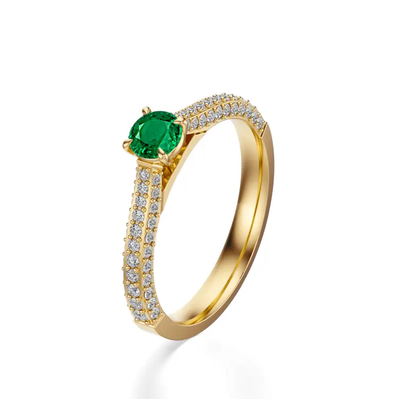 Pierścionek ze szmaragdem i diamentami AJPZ_051